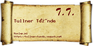 Tullner Tünde névjegykártya