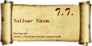 Tullner Tünde névjegykártya